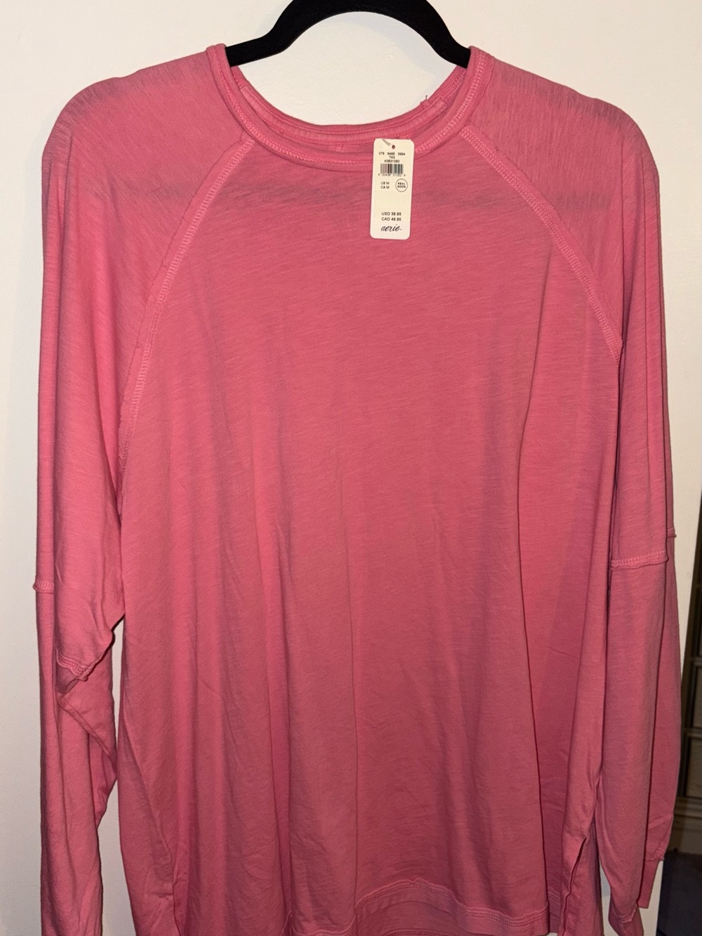 aerie Pink Long-Sleeve Crewneck Top